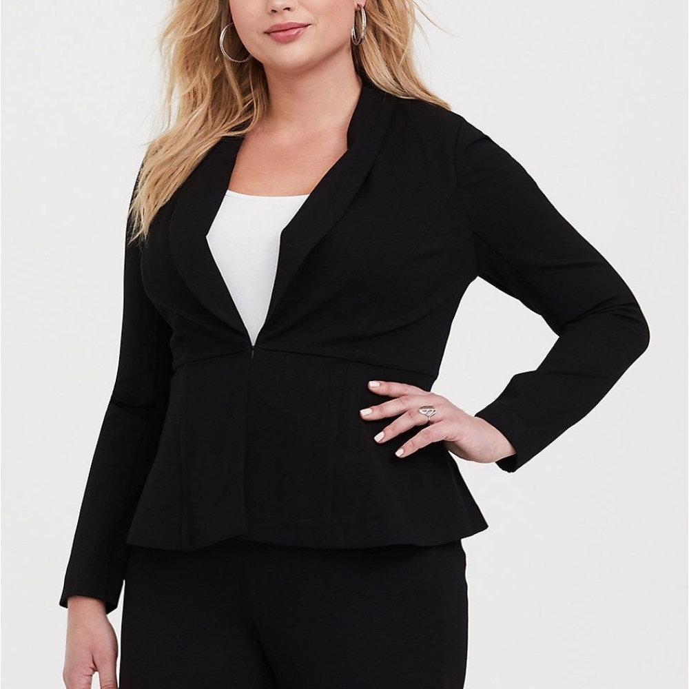 Torrid Black Uptown Peplum Blazer